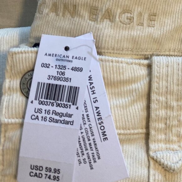 NWT AE Stretch‎ Corduroy Festival Flare High Rise Jeans Pant Plus Size 16 - Picture 7 of 7